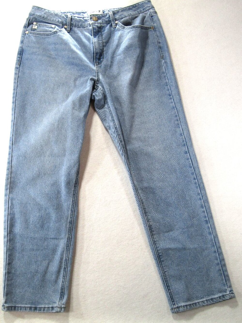 Seven7 Women's Light Blue Straight Denim Jeans Button Zip 5-Pocket Solid 100210